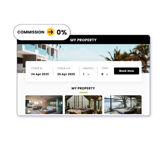 コミッションゼロの直接予約で完全なコントロールを実現