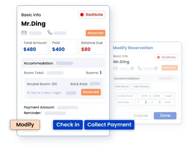 予約を簡単な操作で管理 できる